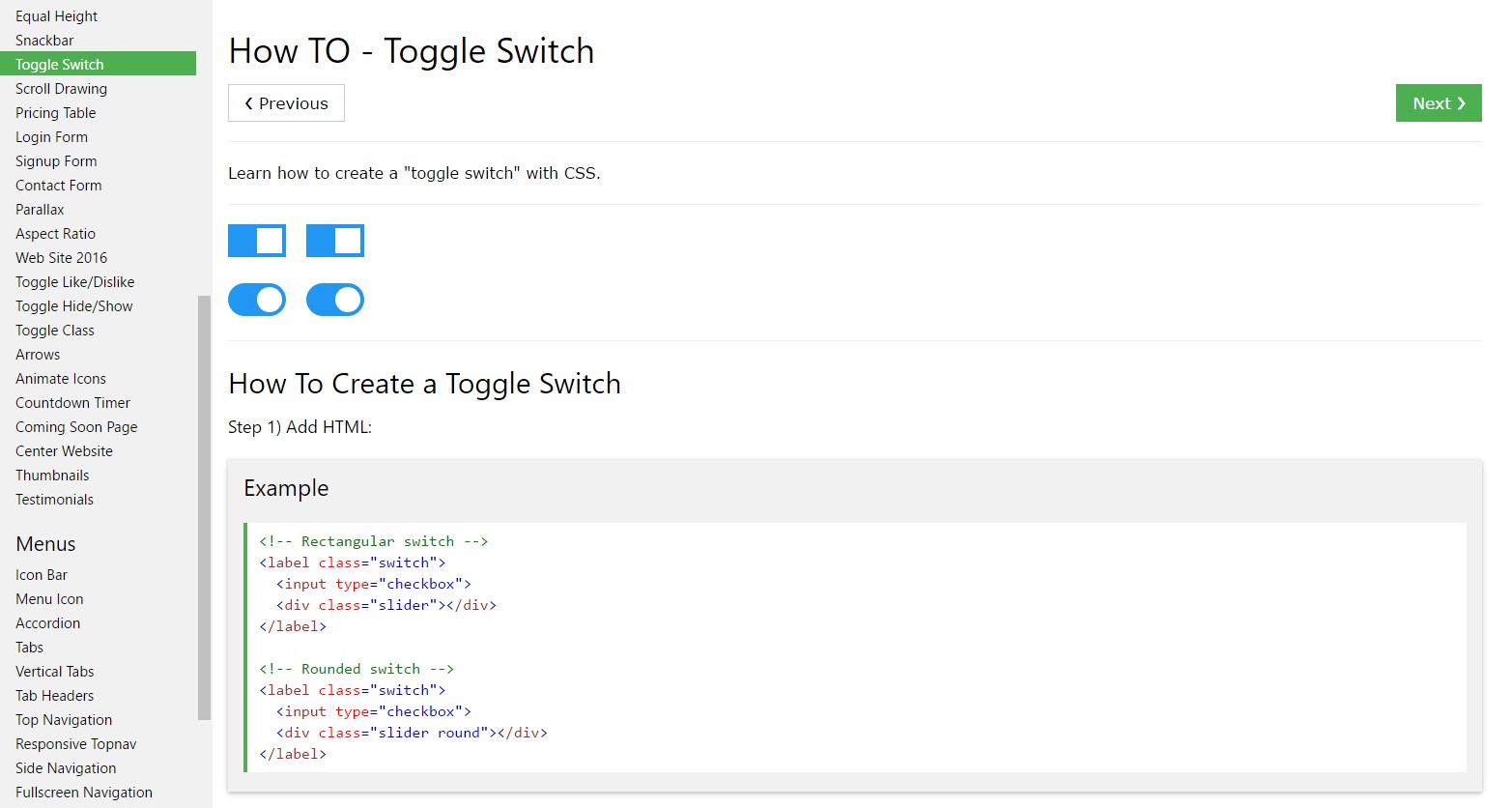  Ways to create Toggle Switch