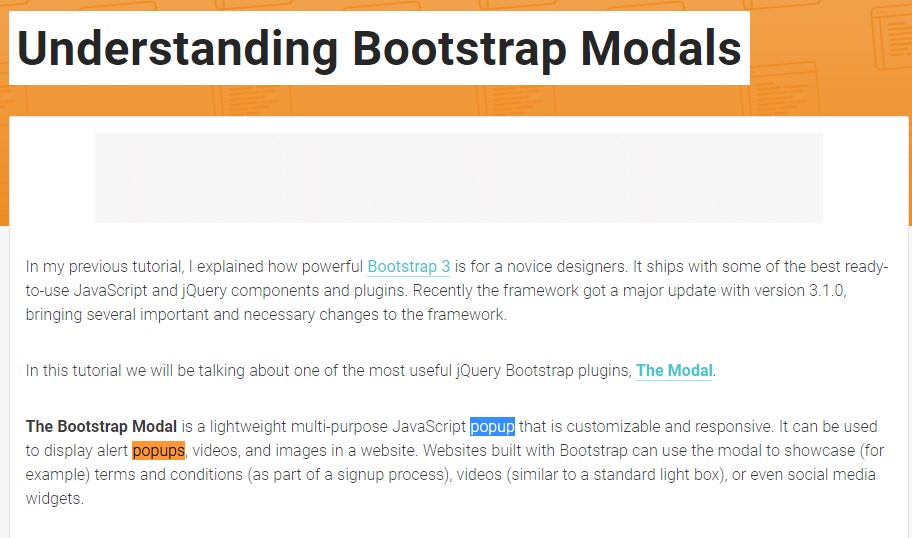  An additional useful  information  relating to Bootstrap Modal Popup